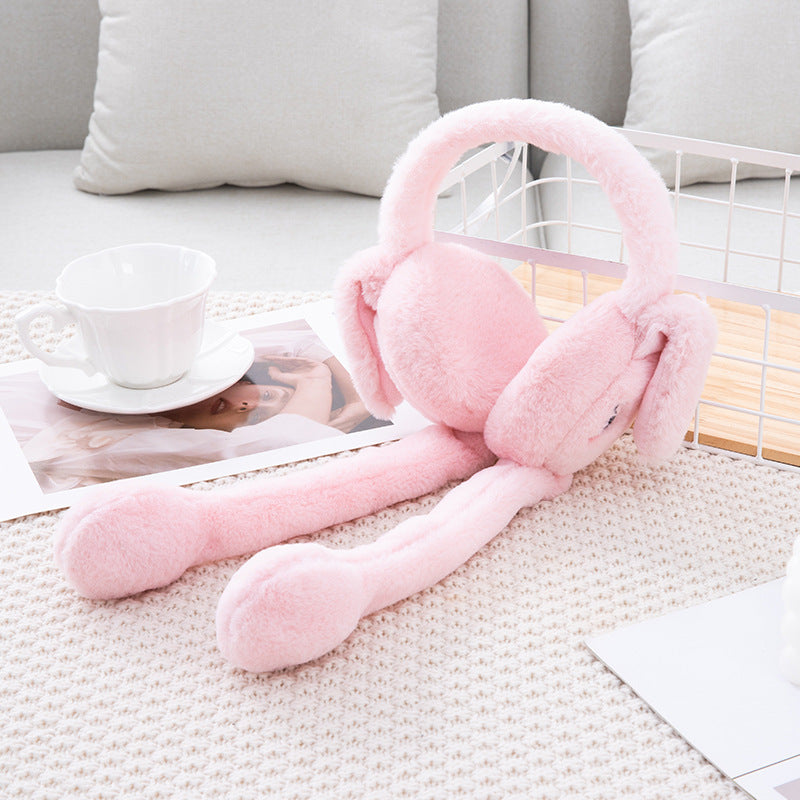 Cute Movable Rabbit-ear Warm Earflap Hat