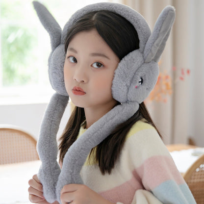 Cute Movable Rabbit-ear Warm Earflap Hat