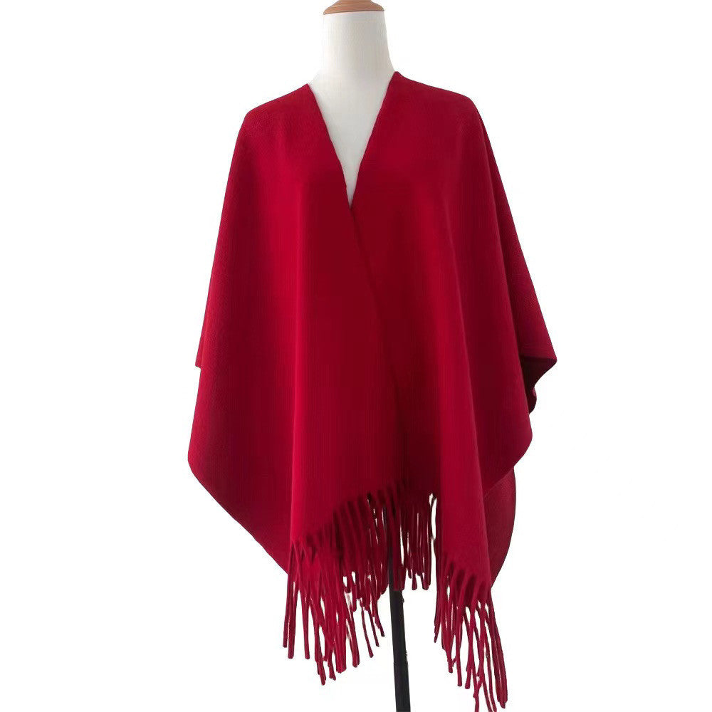 Fashion Retro High-end Travel Warm Outerwear Cloak Cape