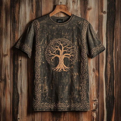 Summer Men's Linen Short Sleeve Loose Casual Sweatshirt
