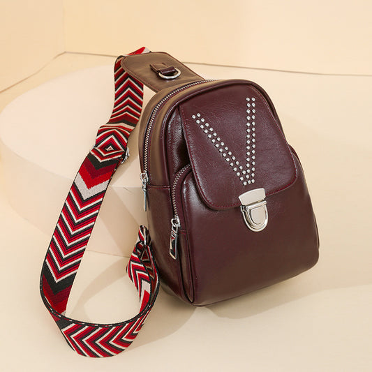 Womens Soft Leather Casual All-Match Shoulder Crossbody Bag