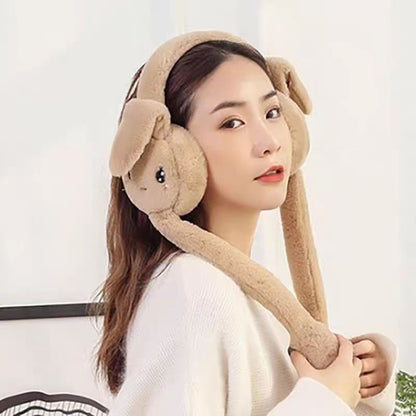 Cute Movable Rabbit-ear Warm Earflap Hat