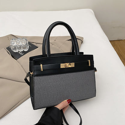 Casual Retro Color-block Crossbody Shoulder Bag