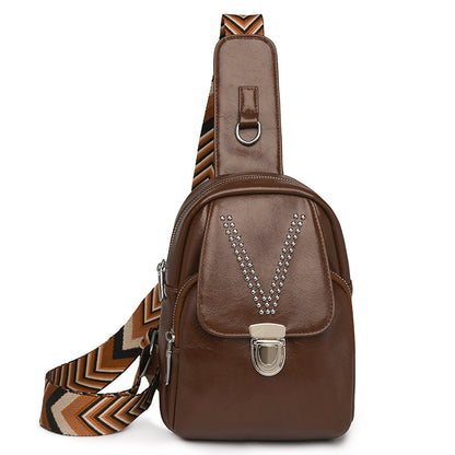 Womens Soft Leather Casual All-Match Shoulder Crossbody Bag