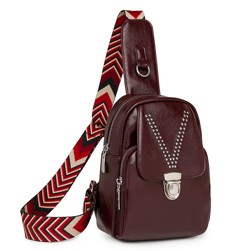 Womens Soft Leather Casual All-Match Shoulder Crossbody Bag
