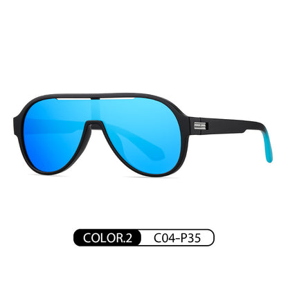 Fashion TR One-piece Large Frame Colorful Polarized Sunglasses
