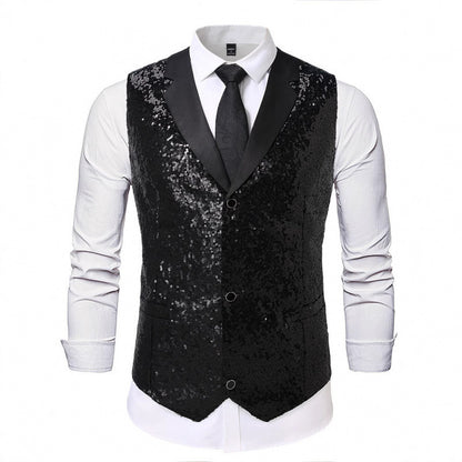 Men's Stage Performance Sequin Vest