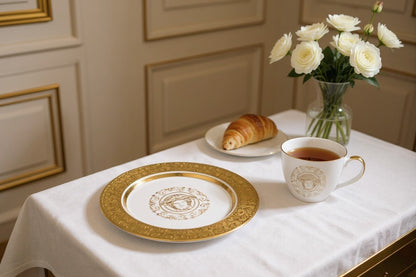 VERSACE MEETS ROSENTHAL MEDUSA GALA GOLD SERVICE DINNER SET 52 PCS