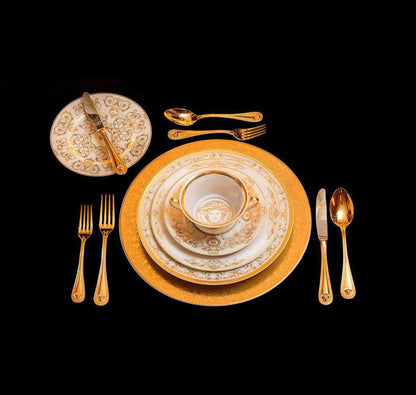 VERSACE MEETS ROSENTHAL MEDUSA GALA GOLD SERVICE DINNER SET 52 PCS