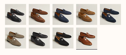 HERMES DRESSING SHOES orange leather sole with black rubber inserts black leather edge