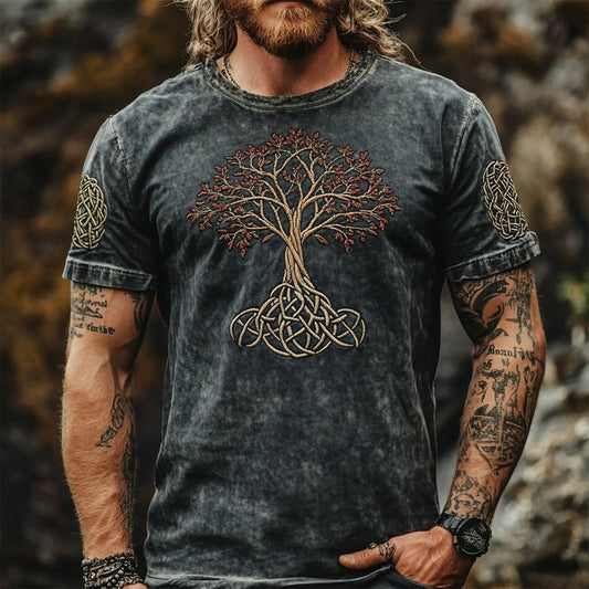 Summer Men's Linen Short Sleeve Loose Casual Sweatshirt