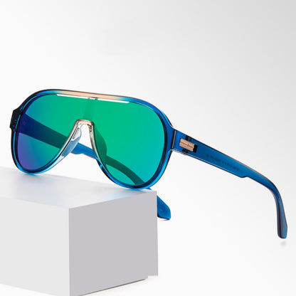 Fashion TR One-piece Large Frame Colorful Polarized Sunglasses
