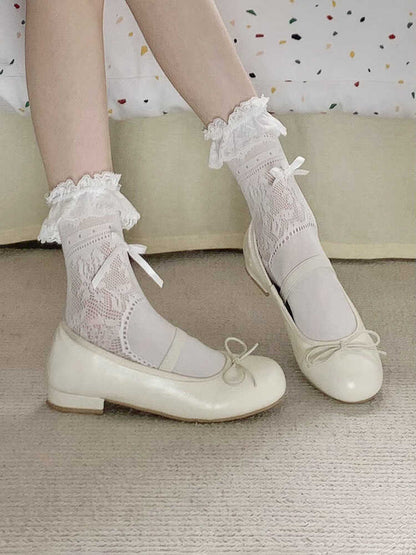 Summer Thin Lace-trimmed Mid-calf Socks