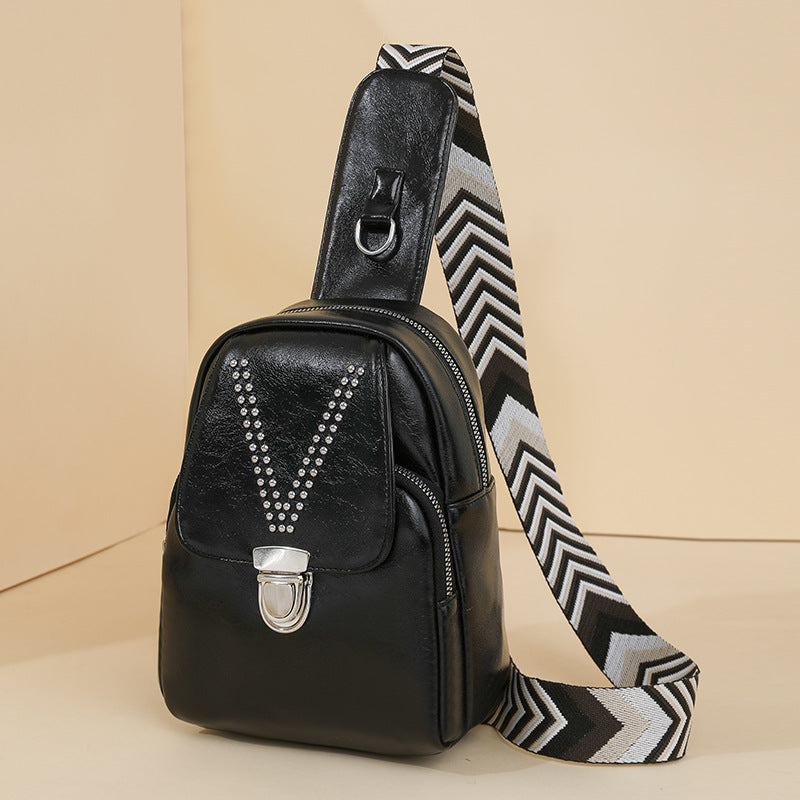 Womens Soft Leather Casual All-Match Shoulder Crossbody Bag