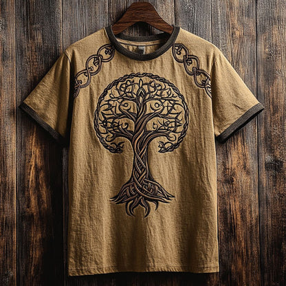 Summer Men's Linen Short Sleeve Loose Casual Sweatshirt