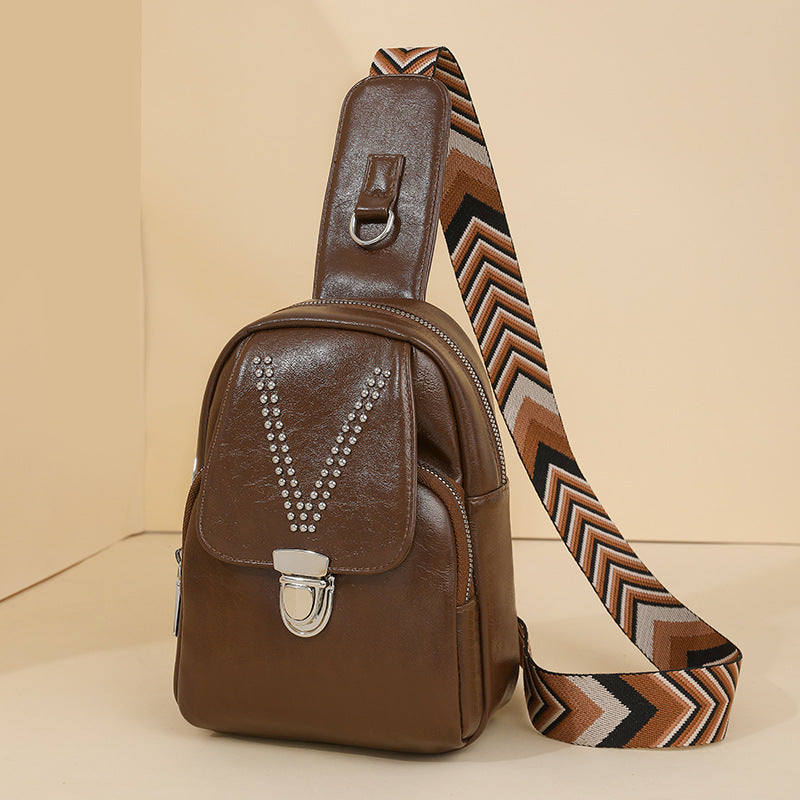 Womens Soft Leather Casual All-Match Shoulder Crossbody Bag