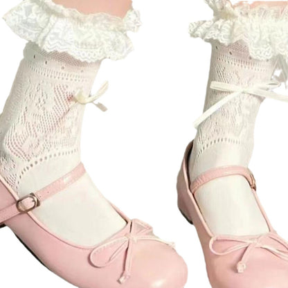 Summer Thin Lace-trimmed Mid-calf Socks