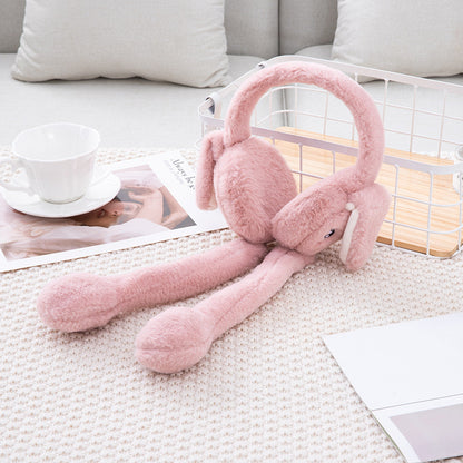 Cute Movable Rabbit-ear Warm Earflap Hat
